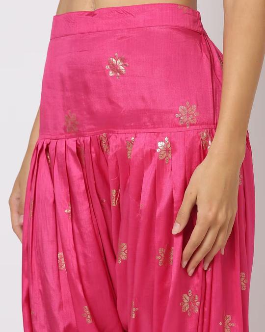Women Foil Print Straight Kurta & Patiala Set