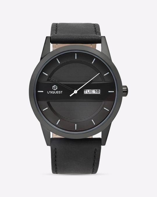 Black Dial Analogue Fashion Watch with Day Date Function For Men