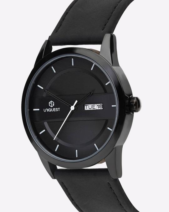 Black Dial Analogue Fashion Watch with Day Date Function For Men