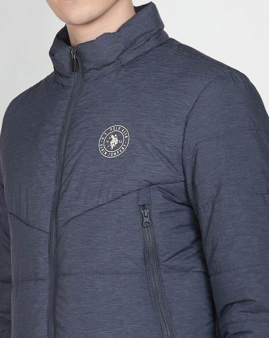 Men Regular Fit Zip-Front Hooded Puffer Jacket