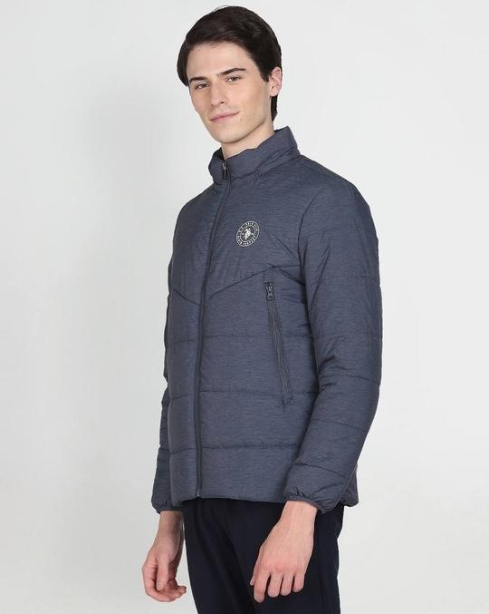 Men Regular Fit Zip-Front Hooded Puffer Jacket