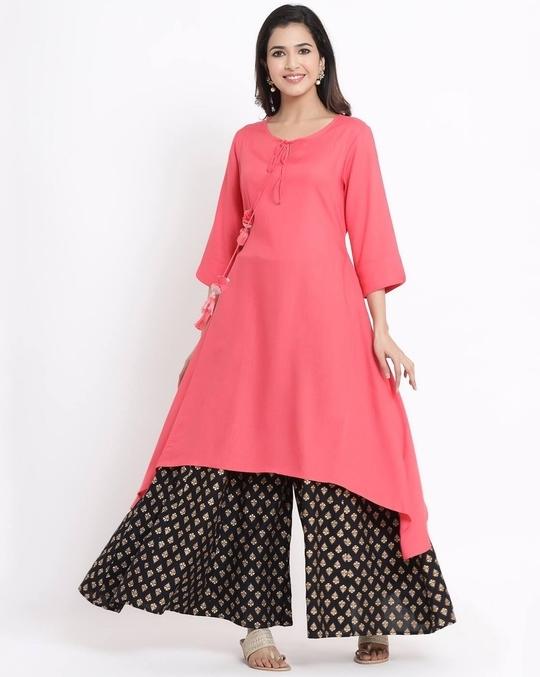 A-line Kurta with Asymmetrical Hemline