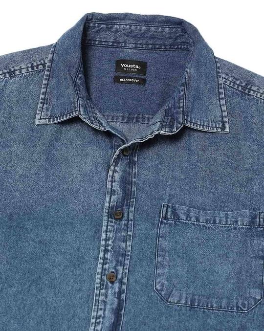 Men Lightly Washed Relaxed Fit Shirt