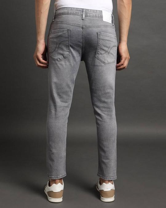 Men Mid-Wash Skinny Cropped Fit Jeans