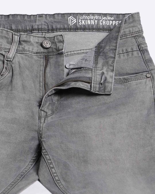 Men Mid-Wash Skinny Cropped Fit Jeans