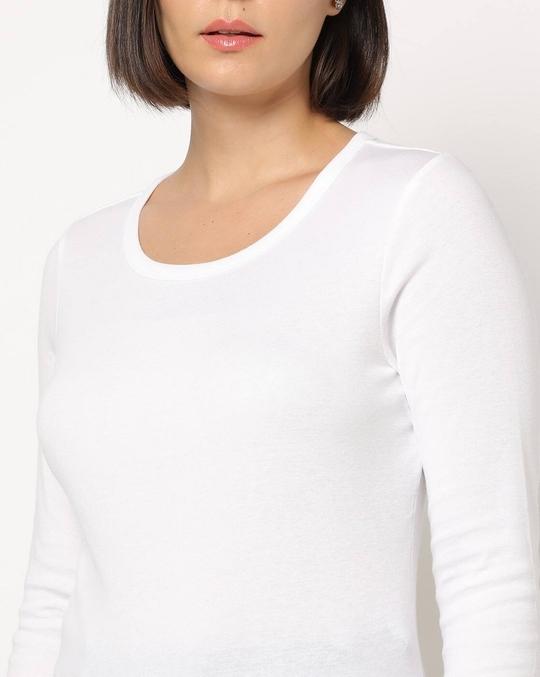 Scoop-Neck T-Shirt with Full Sleeves