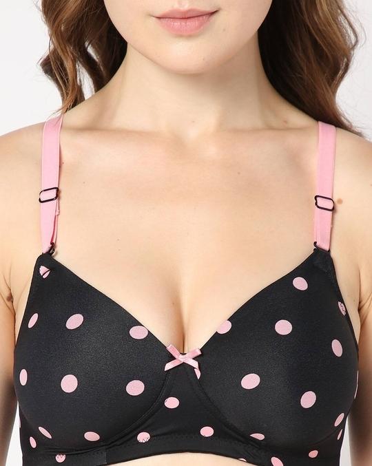 Polka-Dot Print Lightly Padded Bra