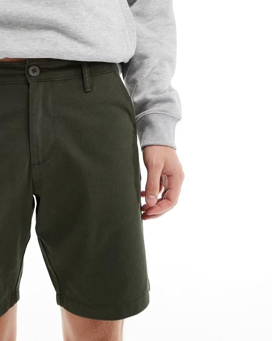 Men Slim Fit Chino Shorts with Elasticated Waist
