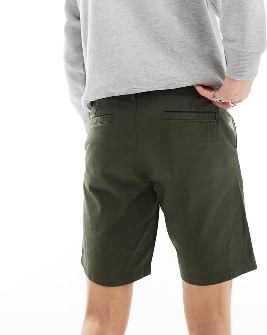 Men Slim Fit Chino Shorts with Elasticated Waist