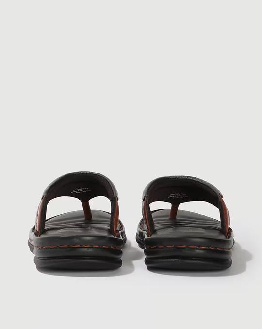 Men Leather Thong-Strap Sandals