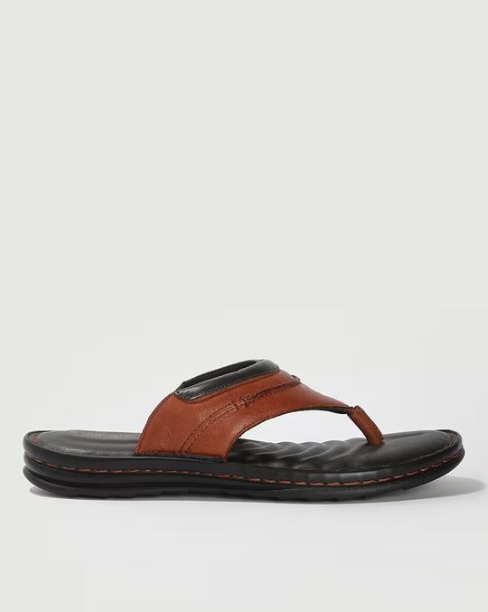 Men Leather Thong-Strap Sandals