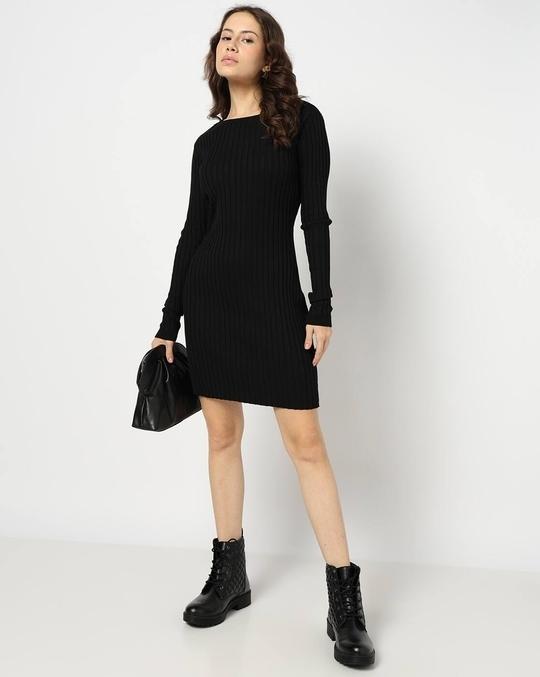 Women Ribbed Mini Bodycon Dress