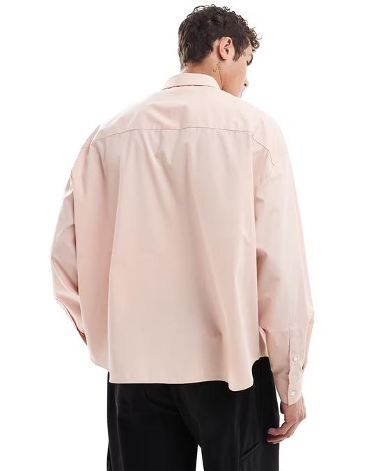 Oversized Shirt with Spread Collar