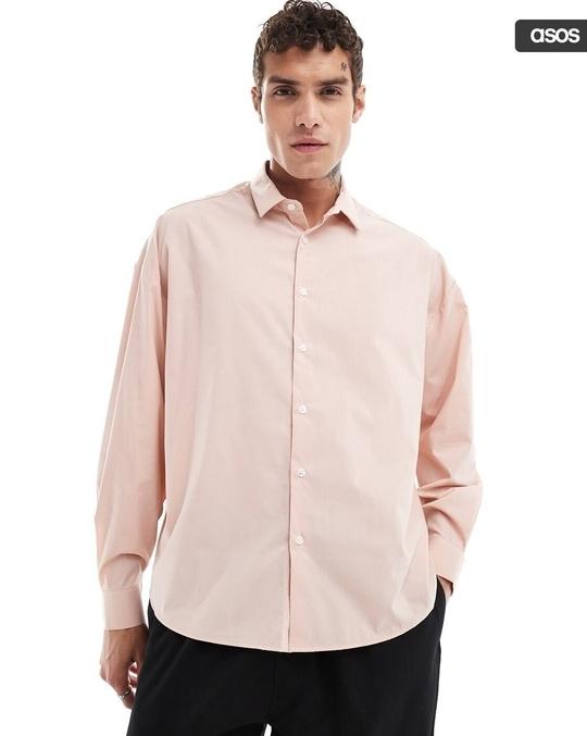 Oversized Shirt with Spread Collar