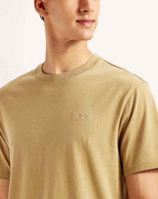 Men Slim Fit Cotton Crew-Neck T-Shirt with Brand Print