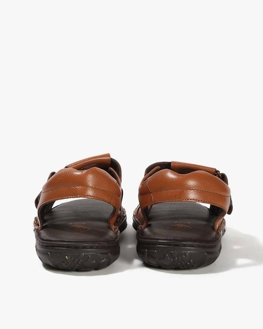 Men Leather Slingback Sandals with Velcro
