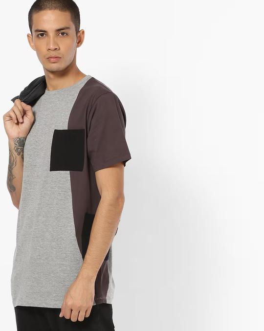 Slim Fit Panelled Crew-Neck T-shirt