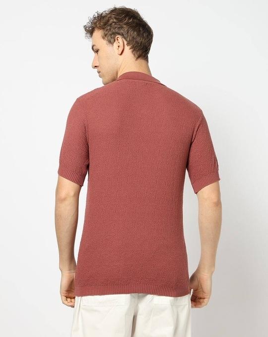 Men Flat Knit Regular Fit Polo T-Shirt