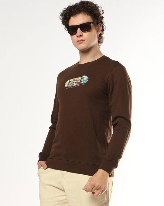 Regular Fit Crew-Neck Sweatshirt with Brand Print
