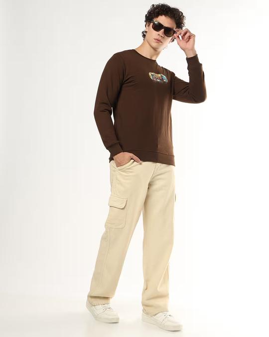 Regular Fit Crew-Neck Sweatshirt with Brand Print