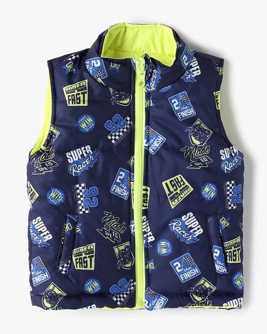 Boys Printed Regular Fit Bomber Jacket