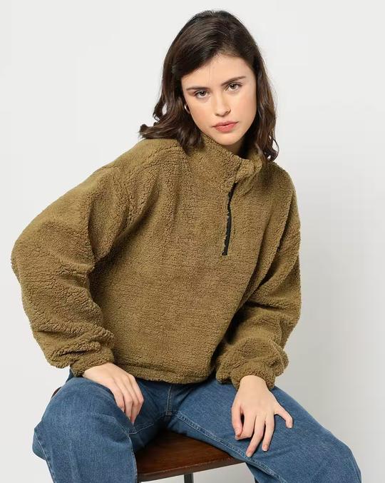 Women Oversized Fleece Sweatshirt