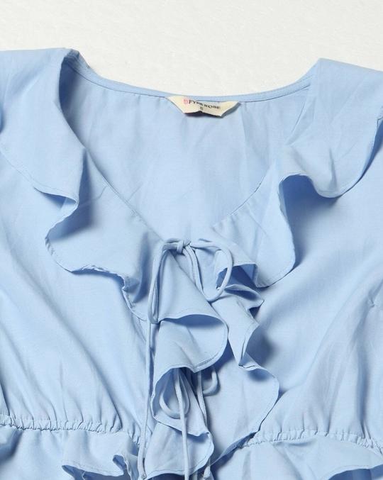 Women Slim Fit Ruffle Crop Top