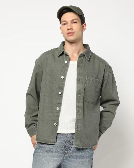 Men Oversized Fit Shacket