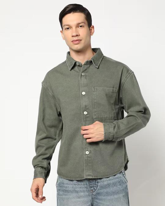 Men Oversized Fit Shacket
