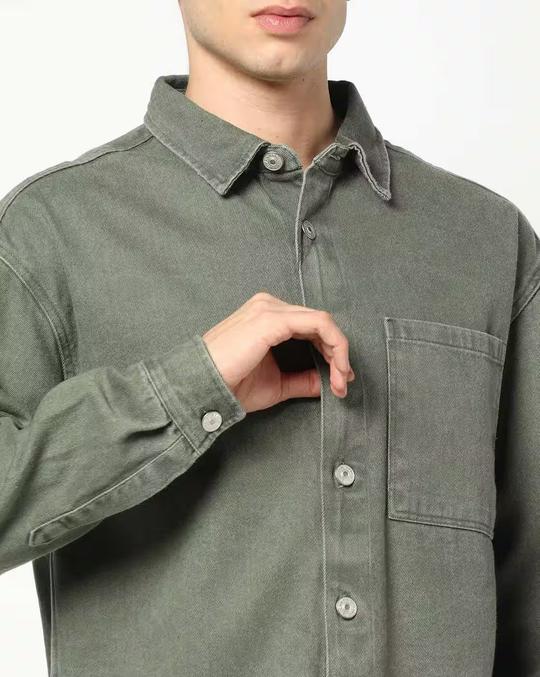 Men Oversized Fit Shacket