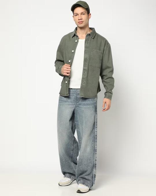 Men Oversized Fit Shacket