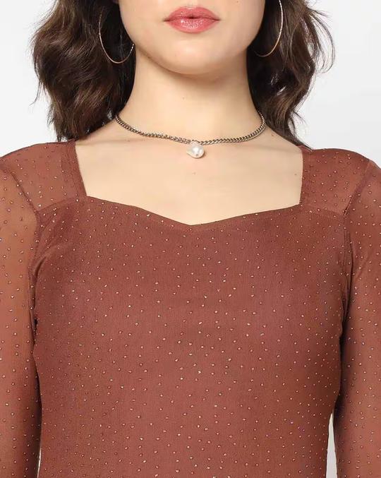 Women Square-Neck Bodycon Dress