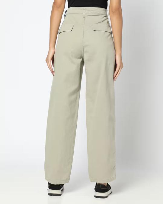 Women Straight Fit Pleated Trousers