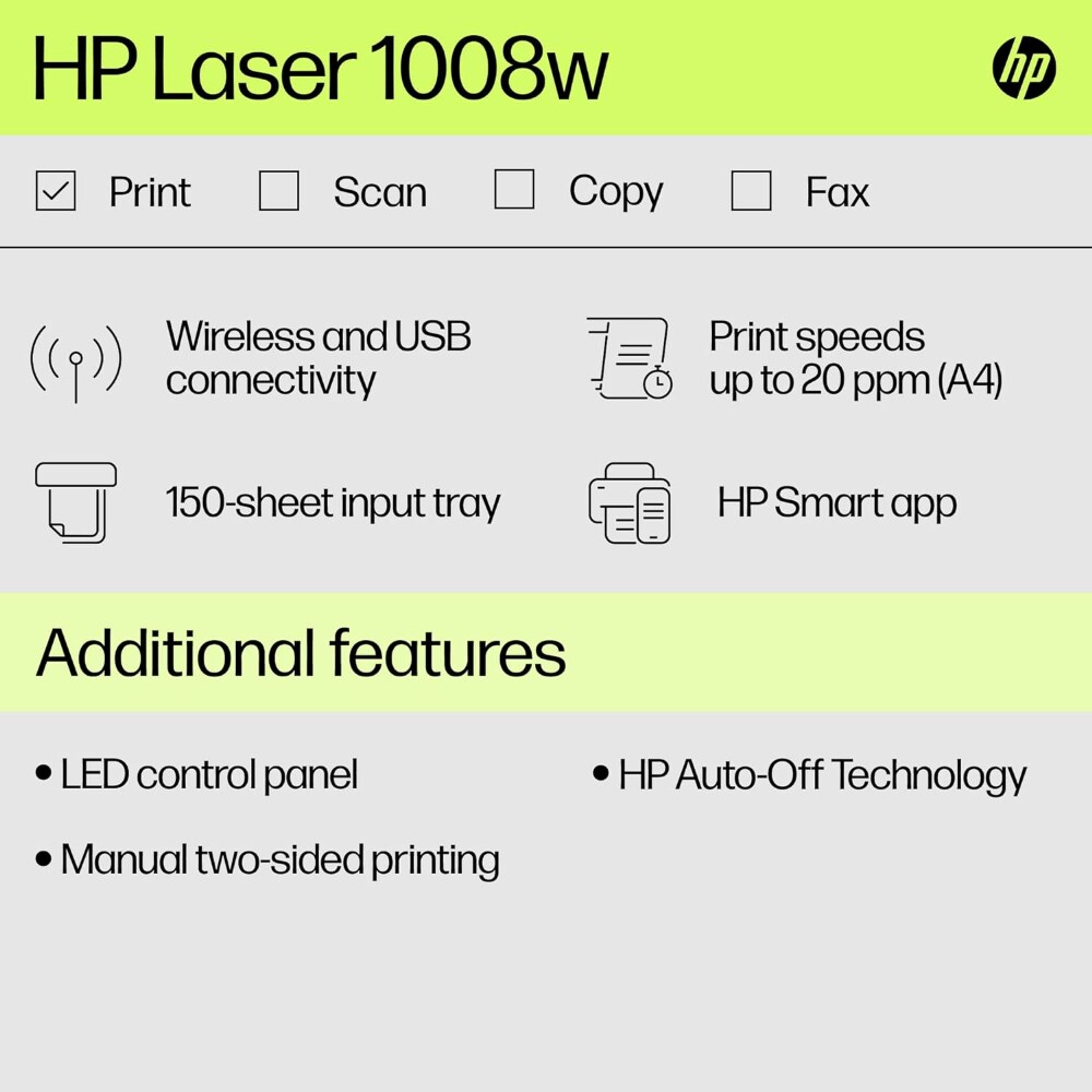 HP 1008W Monochrome Laser Printer - Image 6