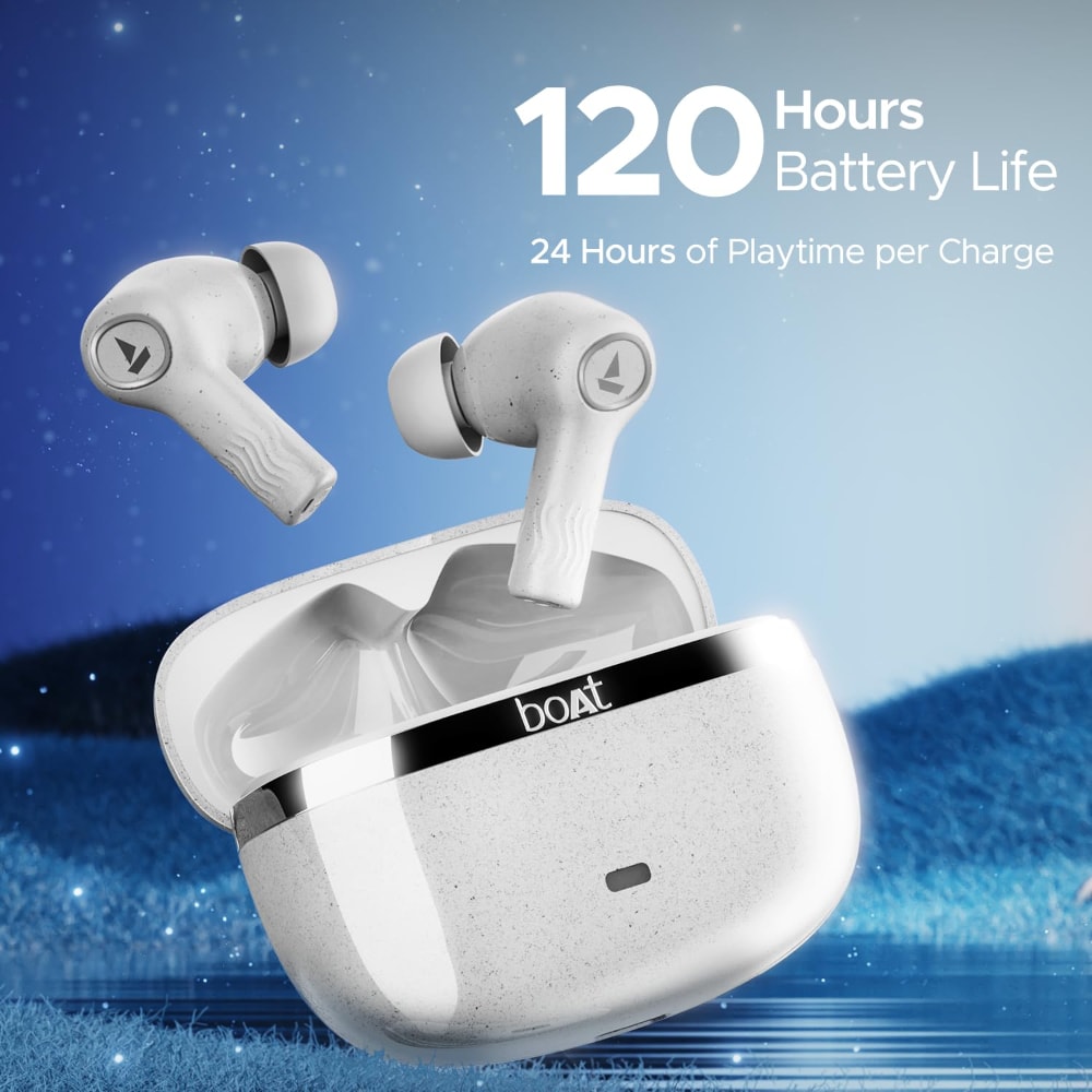 boAt Nirvana Iris TWS Earbuds (Quartz White) - Image 5