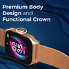 Titan Zeal Premium Metal Smartwatch with 4.69 cm (1.85 inch) AMOLED Display, BT Calling, AI Coach, 100+ Sports Modes, Voice Assistant & IP68 Water Resistance, Rose Gold & Brown Leather