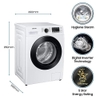 Samsung 8 Kg 5 Star Inverter with Hygiene Steam Fully-Automatic Front Loading Washing Machine (WW80T4040CE1TL, White, In-built Heater)