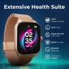 Titan Zeal Premium Metal Smartwatch with 4.69 cm (1.85 inch) AMOLED Display, BT Calling, AI Coach, 100+ Sports Modes, Voice Assistant & IP68 Water Resistance, Rose Gold & Brown Leather