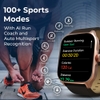 Titan Zeal Premium Metal Smartwatch with 4.69 cm (1.85 inch) AMOLED Display, BT Calling, AI Coach, 100+ Sports Modes, Voice Assistant & IP68 Water Resistance, Rose Gold & Brown Leather