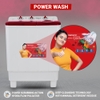 Karbonn 7 Kg Semi Automatic Top Load Washing Machine, White/Red, KJC70S-2024L