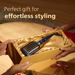 Philips Hair Straightening Brush, Naturally Straight in 5 Mins, 5X Less Frizz, Advance Ionic Keratin Tech, Triple Bristle Fast 50s Heatup, Scalp Protect, BHH885 2