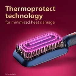 Philips Hair Straightening Brush, Naturally Straight in 5 Mins, 5X Less Frizz, Advance Ionic Keratin Tech, Triple Bristle Fast 50s Heatup, Scalp Protect, BHH885 6