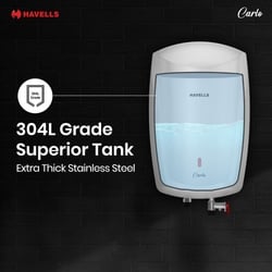 Havells Carlo 5 Litre Instant Water Heater, Color Changing LED Indicator, Rust and shock proof, ISI Certified, Fire retardant power cord; Warranty: 5 Yr on inner tank & 2 Yr comprehensive, (White) 4