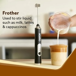 Agaro STS Royal Rechargeable Milk Frother, 3 Speed Electric Coffee Frother, Stainless Steel Whisk, Stand Design for Milk and Cream 2