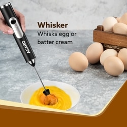 Agaro STS Royal Rechargeable Milk Frother, 3 Speed Electric Coffee Frother, Stainless Steel Whisk, Stand Design for Milk and Cream 3