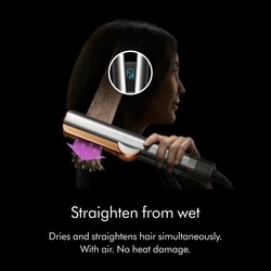 Dyson Airstrait Wet to Dry Straightener, No Heat Damage, 2 in 1 Straightening, Saves Time, Natural Straight Look, Uses Air, No Hot Plates, Dry & Straighten, Voluminous & Shiny Hair , 3 Modes, Travel Friendly, Intelligent Heat Control, Ceramic Pink 3