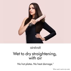 Dyson Airstrait Wet to Dry Straightener, No Heat Damage, 2 in 1 Straightening, Saves Time, Natural Straight Look, Uses Air, No Hot Plates, Dry & Straighten, Voluminous & Shiny Hair , 3 Modes, Travel Friendly, Intelligent Heat Control, Ceramic Pink 2