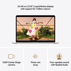 Apple MDHA4HN/A MacBook Air 13 (10-core Apple M5 Chip/16 GB/512 GB SSD/Mac OS/Liquid Retina), 34.46 cm (13.6 inch), Starlight 4