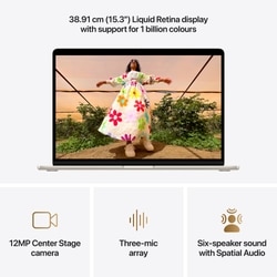 Apple MDVE4HN/A MacBook Air (Apple M5 Chip/16 GB/1 TB SSD/macOS/Liquid Retina), 38.91 cm (15.3 inch), Starlight 5