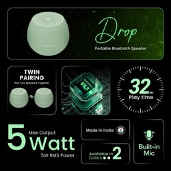 Hammer Drop 5 W Bluetooth Speaker, Green 2